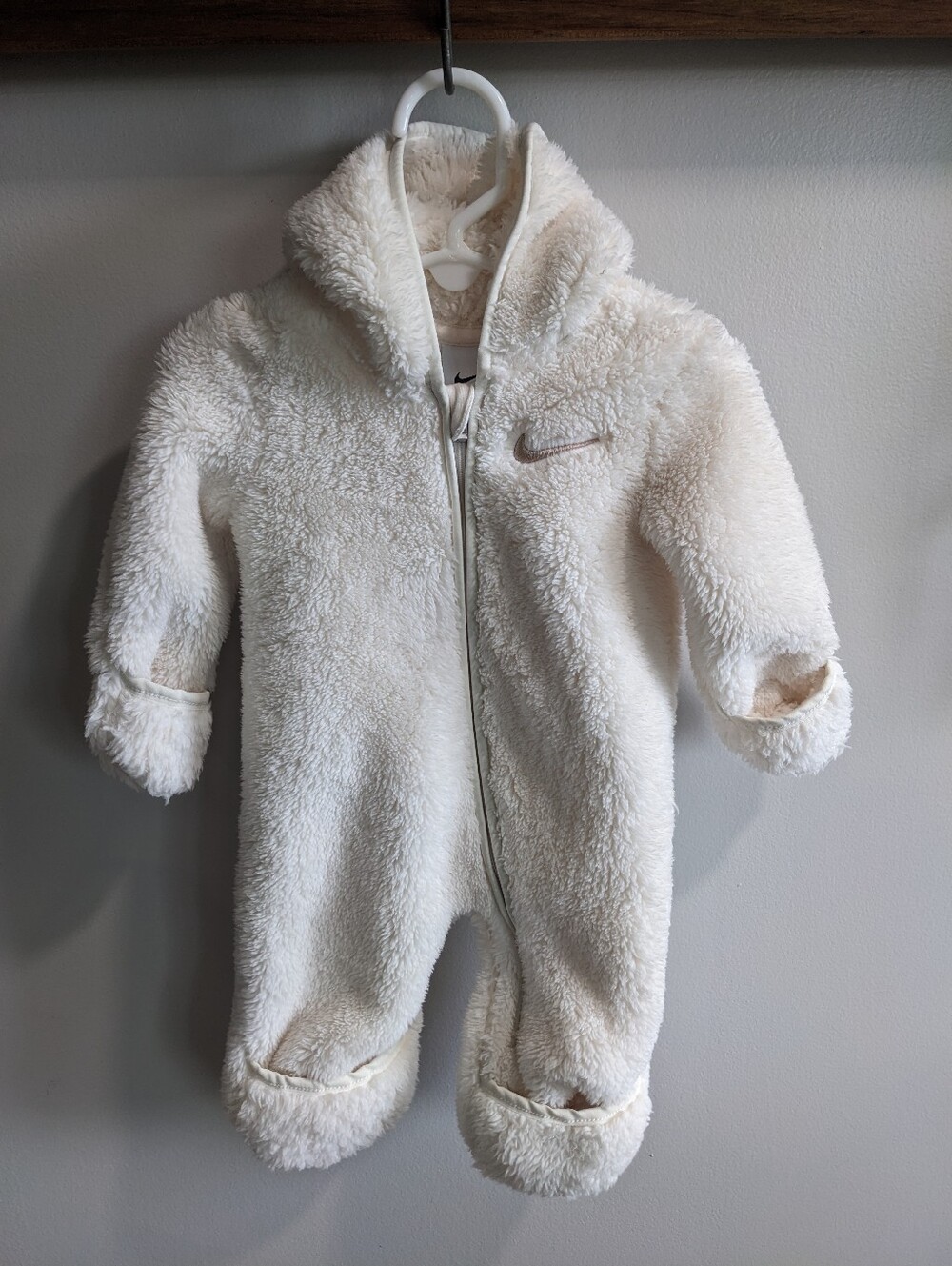 Nike High Pile Baby Fleece Convertible Coverall Ivory 6M